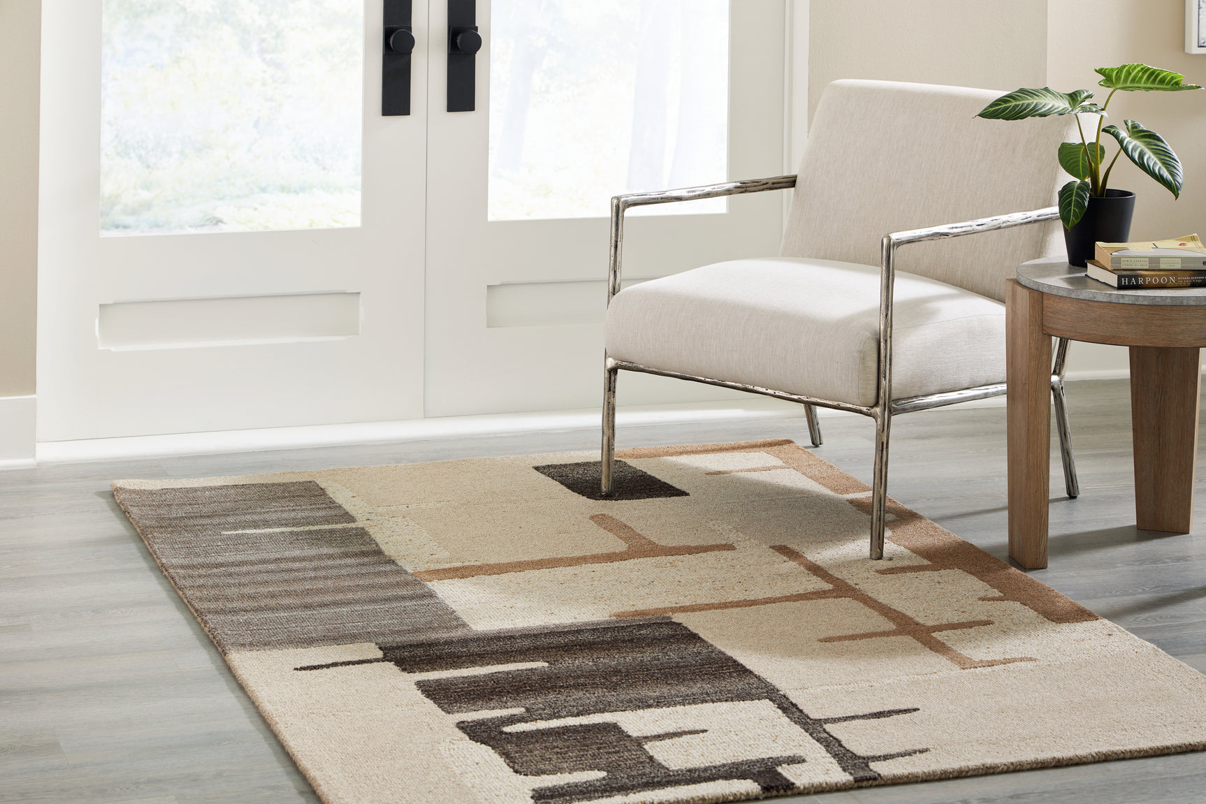 Kencher Beige/Brown Medium Rug - Ornate Home