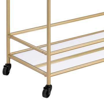 Kenda Clear Glass, Mirrored & Gold Serving Cart - Ornate Home