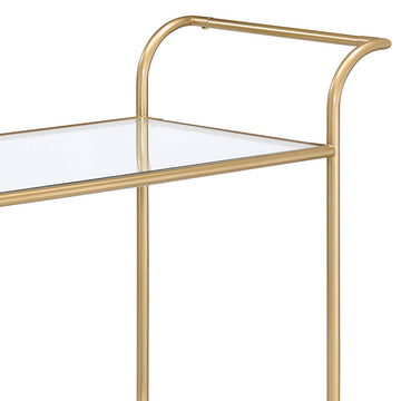 Kenda Clear Glass, Mirrored & Gold Serving Cart - Ornate Home