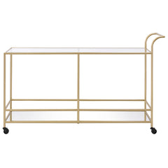 Kenda Clear Glass, Mirrored & Gold Serving Cart - Ornate Home