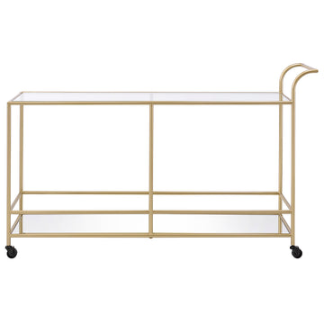 Kenda Clear Glass, Mirrored & Gold Serving Cart - Ornate Home