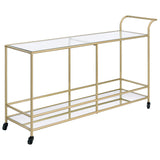 Kenda Clear Glass, Mirrored & Gold Serving Cart - Ornate Home