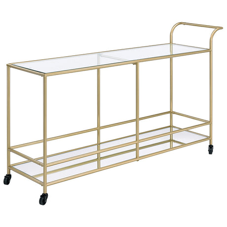Kenda Clear Glass, Mirrored & Gold Serving Cart - Ornate Home