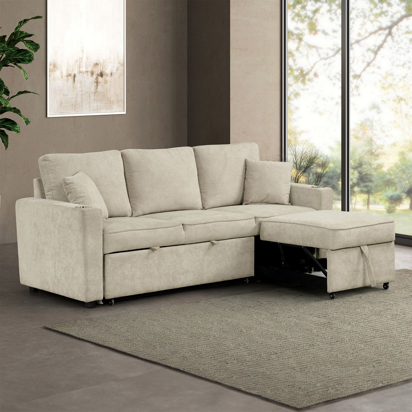 Kendal Beige Sleeper Sofa - Ornate Home