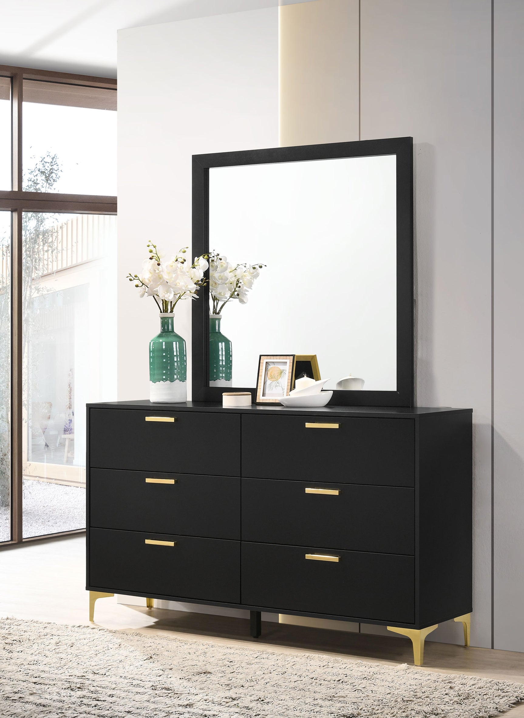Kendall Black Dresser and Mirror - Ornate Home
