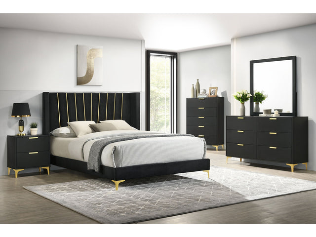 Kendall Black Queen 5-piece Bedroom Set - Ornate Home