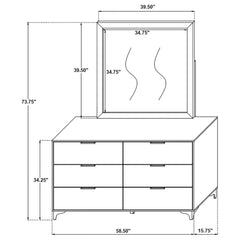Kendall White Dresser and Mirror - Ornate Home