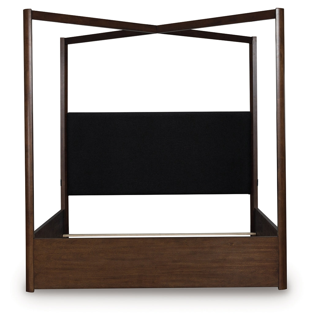 Kendamor Dark Brown California King Canopy Bed - Ornate Home