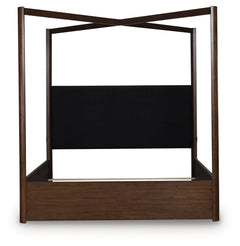 Kendamor Dark Brown California King Canopy Bed - Ornate Home