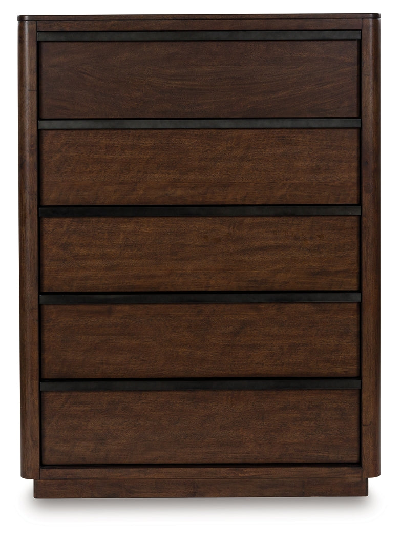 Kendamor Dark Brown Chest of Drawers - Ornate Home