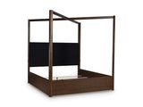 Kendamor Dark Brown King Canopy Bed - Ornate Home
