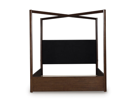 Kendamor Dark Brown King Canopy Bed - Ornate Home