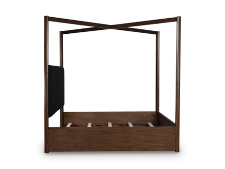 Kendamor Dark Brown King Canopy Bed - Ornate Home