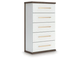 Kendanport Brown/White Five Drawer Chest (Online Special Price) - Ornate Home