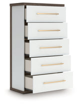 Kendanport Brown/White Five Drawer Chest (Online Special Price) - Ornate Home