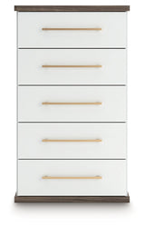Kendanport Brown/White Five Drawer Chest (Online Special Price) - Ornate Home