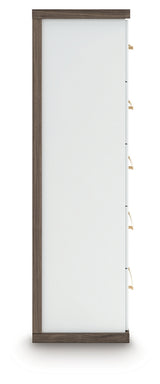 Kendanport Brown/White Five Drawer Chest - Ornate Home