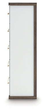 Kendanport Brown/White Five Drawer Chest - Ornate Home