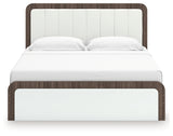 Kendanport Brown/White King Platform Bed, Dresser, Mirror and Nightstand (Online Special Price) - Ornate Home