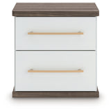 Kendanport Brown/White King Platform Bed, Dresser, Mirror and Nightstand (Online Special Price) - Ornate Home