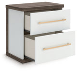Kendanport Brown/White King Platform Bed, Dresser, Mirror and Nightstand (Online Special Price) - Ornate Home