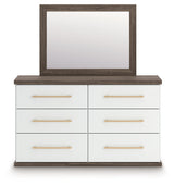 Kendanport Brown/White King Platform Bed, Dresser, Mirror and Nightstand - Ornate Home