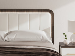 Kendanport Brown/White King Platform Bed, Dresser, Mirror and Nightstand - Ornate Home