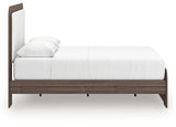 Kendanport Brown/White Queen Upholstered Platform Bed, Dresser and Mirror - Ornate Home