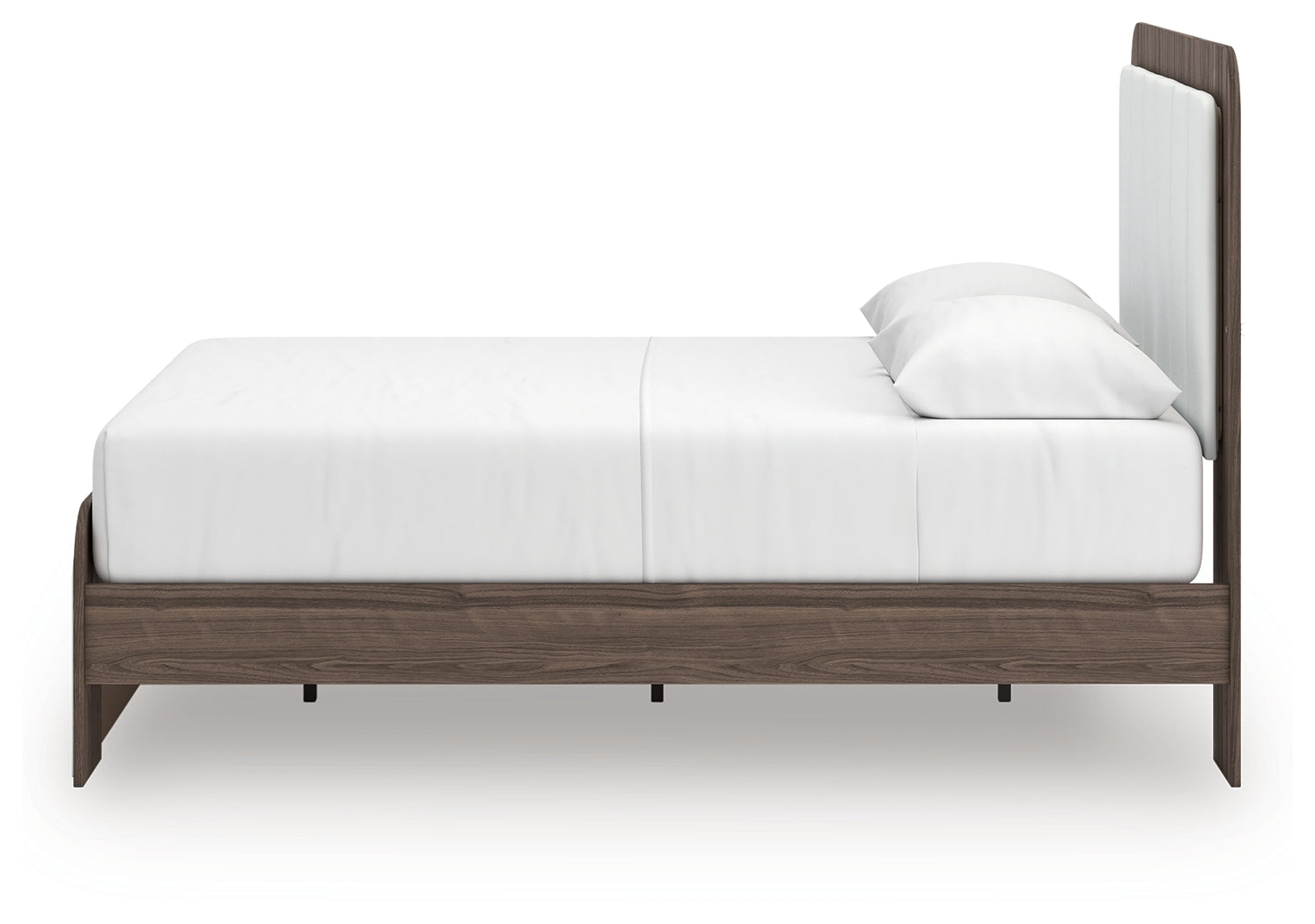 Kendanport Brown/White Queen Upholstered Platform Bed, Dresser and Mirror - Ornate Home