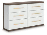 Kendanport Brown/White Six Drawer Dresser (Online Special Price) - Ornate Home