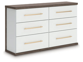 Kendanport Brown/White Six Drawer Dresser (Online Special Price) - Ornate Home