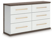 Kendanport Brown/White Six Drawer Dresser - Ornate Home
