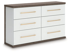 Kendanport Brown/White Six Drawer Dresser - Ornate Home