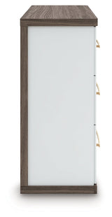 Kendanport White/Brown King Upholstered Bed, Dresser and Nightstand (Online Special Price) - Ornate Home