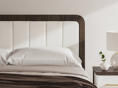 Kendanport White/Brown King Upholstered Bed - Ornate Home