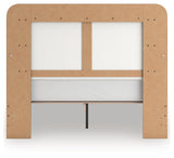 Kendanport White/Brown Queen Upholstered Bed, Dresser, Mirror and Nightstand - Ornate Home