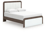 Kendanport White/Brown Queen Upholstered Bed (Online Special Price) - Ornate Home