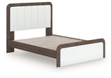 Kendanport White/Brown Queen Upholstered Bed (Online Special Price) - Ornate Home