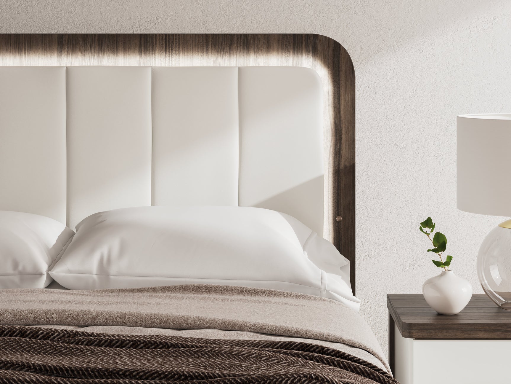 Kendanport White/Brown Queen Upholstered Bed (Online Special Price) - Ornate Home