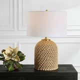Kendari Brown/Woodtone Rope & Rattan Table Lamp - Ornate Home