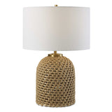 Kendari Brown/Woodtone Rope & Rattan Table Lamp - Ornate Home