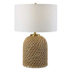 Kendari Brown/Woodtone Rope & Rattan Table Lamp - Ornate Home