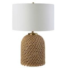 Kendari Brown/Woodtone Rope & Rattan Table Lamp - Ornate Home