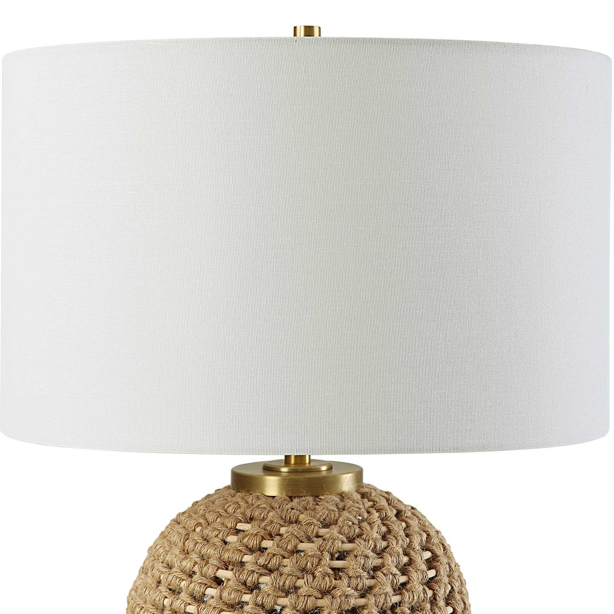 Kendari Brown/Woodtone Rope & Rattan Table Lamp - Ornate Home