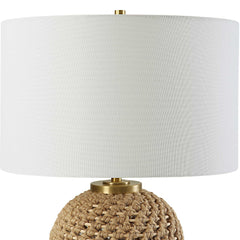Kendari Brown/Woodtone Rope & Rattan Table Lamp - Ornate Home