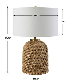 Kendari Brown/Woodtone Rope & Rattan Table Lamp - Ornate Home