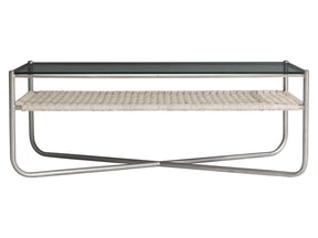 Kendo Glass/Light Grey Wash/Graphite Cocktail Table - Ornate Home
