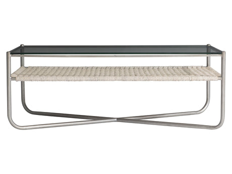 Kendo Glass/Light Grey Wash/Graphite Cocktail Table - Ornate Home