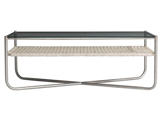 Kendo Glass/Light Grey Wash/Graphite Cocktail Table - Ornate Home