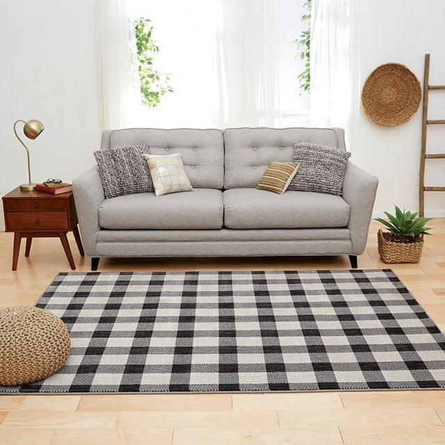 Kendrick Gingham Onyx Small Area Rug - Ornate Home